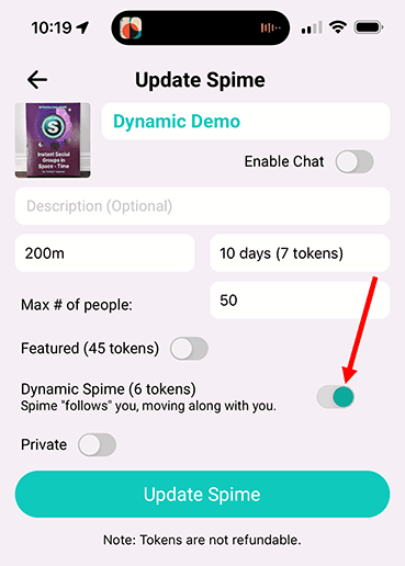 How to enable Dynamic Spime How to enable Dynamic Spime