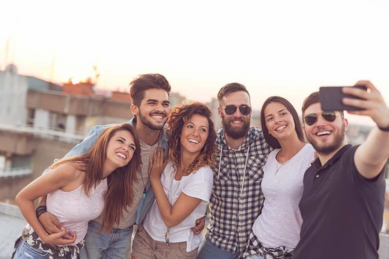 Group selfies shared with Spime instantly