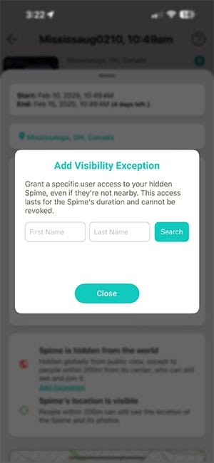 Hide Location Exception